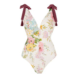 Set Selina format din costum de baie si fusta cu imprimeu floral